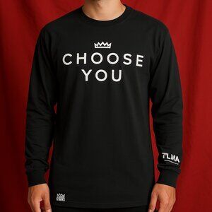 Black t-shirt "CHOOSE YOU" with motivational details - Size L
